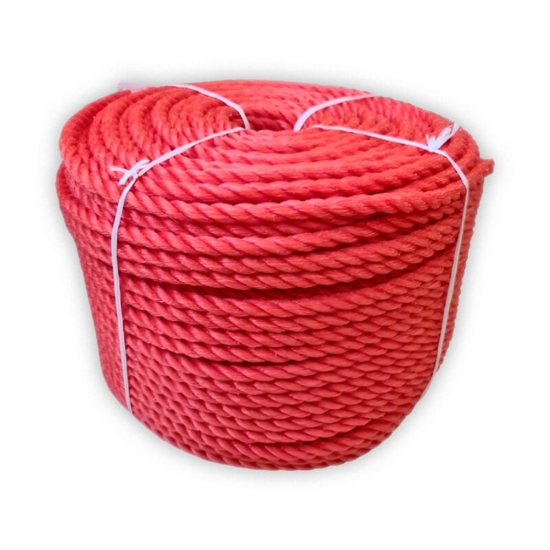 3-STRAND TWISTED ROPE RED 10MMX200M