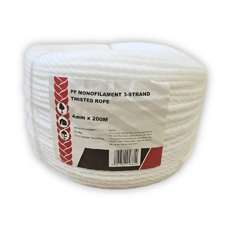 3-STRAND TWISTED ROPE WHITE 4MMX200M - Image 2