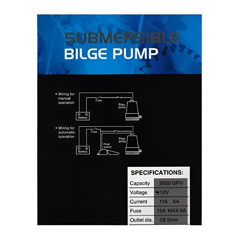 BILGE PUMP 12V 2000 GPH - Image 2