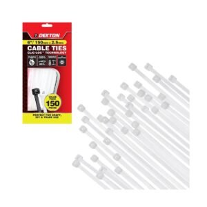 DEKTON 150 PCS 2.5MM x 150MM WHITE CABLE TIES