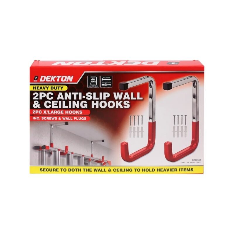 DEKTON 2PC 26CM X 15.5CM WALL & CEILING HOOKS MAX CAPACITY 40KG - Image 2