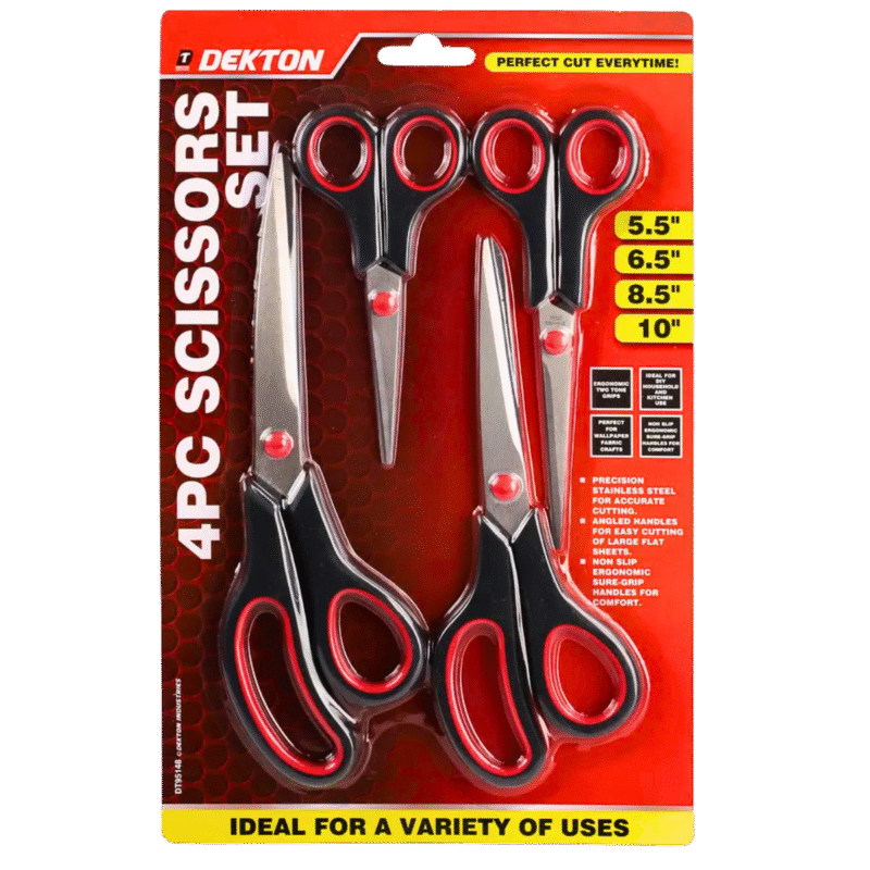 DEKTON 4 PC SCISSORS 5.5'' + 6.5'' + 8.5'' + 10'' - Image 2