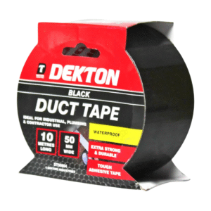 DEKTON 50MM X 10M BLACK CLOTH DUCT TAPE