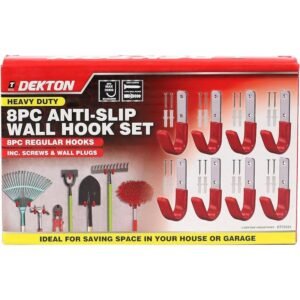 DEKTON 8PC 8.5CM X 4CM WALL HOOKS MAX CAPACITY 35KG