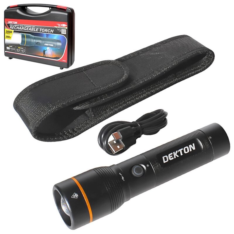 DEKTON PRO LIGHT XP 2000 PROFESSIONAL RECHARGE TORCH - 2000 LUMENS / 300M DIST - Image 2