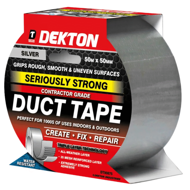 DEKTON SERIOUSLY STRONG CONTRACT GRADE DUCT TAPE 50m x 50mm - Image 2