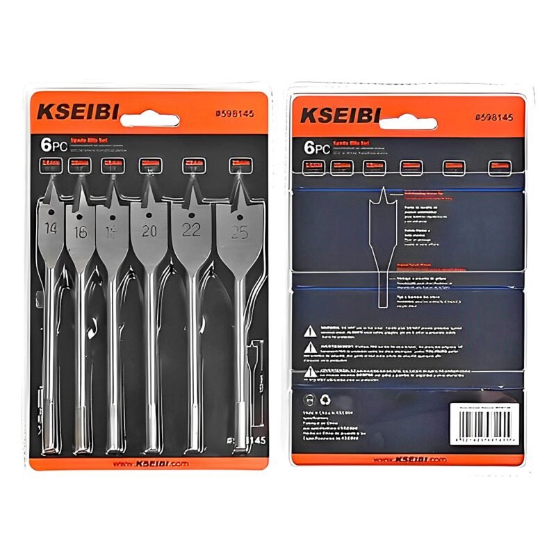 FLAT SPADE BITS SET 14, 16, 18, 20, 22, 25