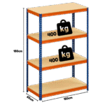 Heavy Duty Warehouse Shelving Unit With Chipboard Shelves - Up to 400Kg