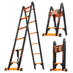 Kaokey Carbon Steel Professional Multifunctional Telescopic Ladder 2X6 steps
