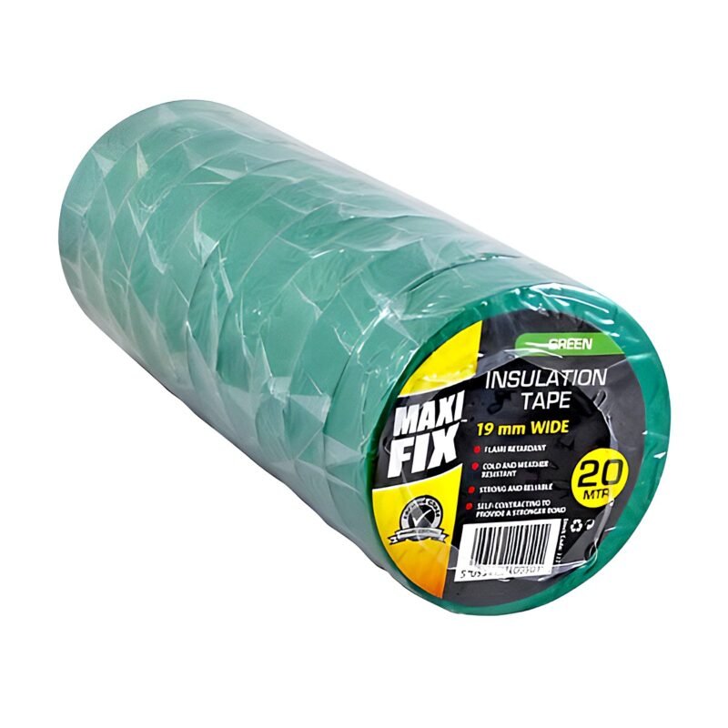 MAXIFIX 10PC 19MMX20M PROFESSIONAL INSULATION TAPE GREEN - Image 2