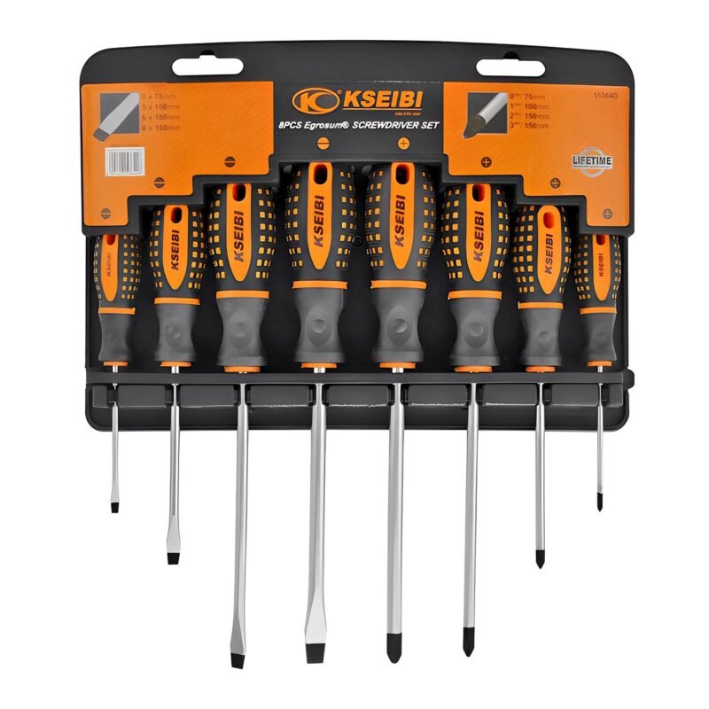SLOTTED & PHILIPS SCREWDRIVER SET 865 8PCS (PLASTIC RACK) - Image 2