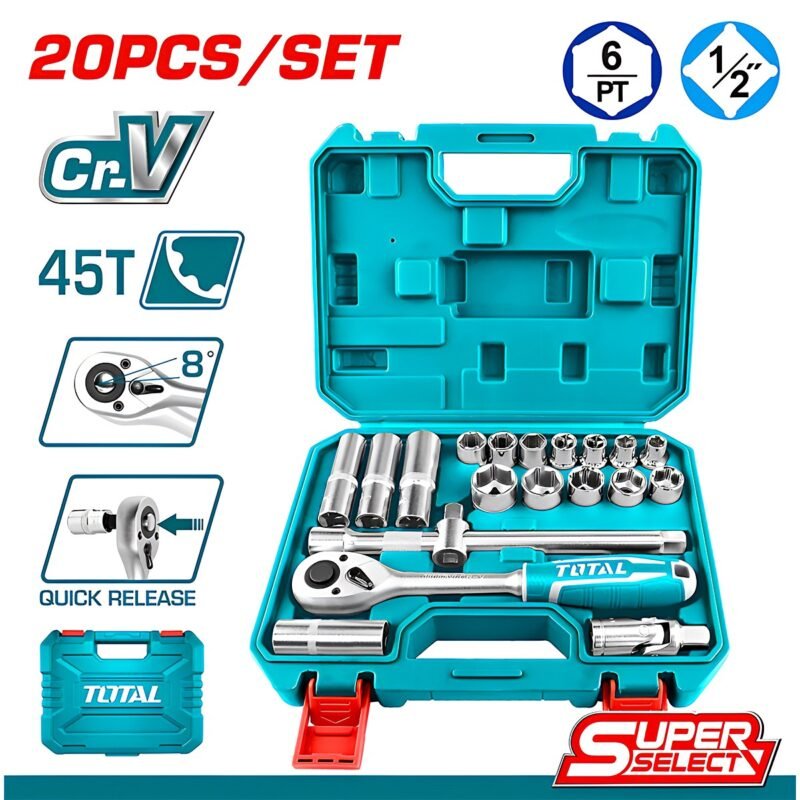 TOTAL 20 PCS 1/2" SOCKET SET