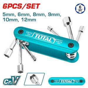 TOTAL 6PCS FOLDING NUT DRIVER SET