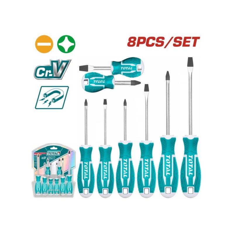 TOTAL 8 Pcs screwdriver set (THT250608)