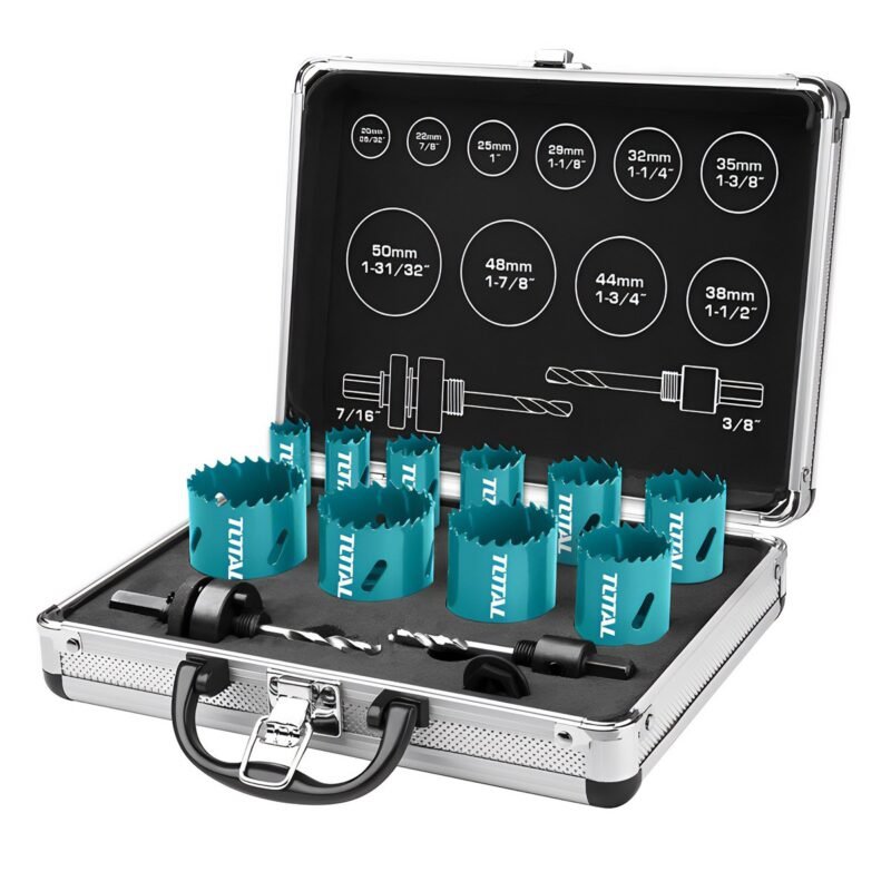 TOTAL BI-METAL HOLE SAW SET 12PCS