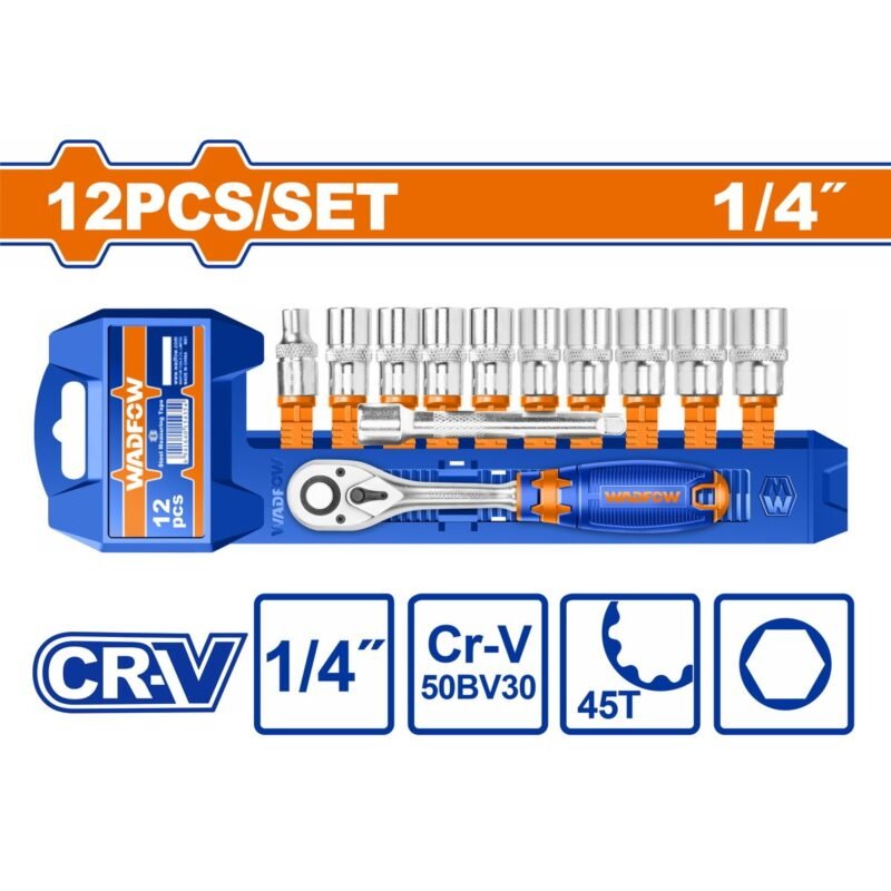 WADFOW 12 Pcs 1/4" socket set
