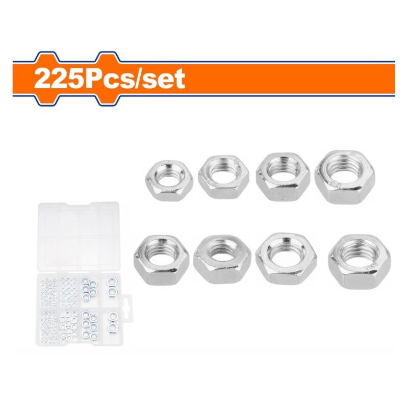 WADFOW 225 Pcs hex nut assortment