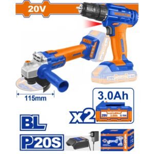 WADFOW Lithium-Ion cordless 2 pcs combo kit 20V / 3Ah / 2 batt