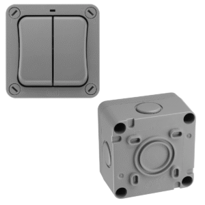 BG Electrical Double Outdoor Switch 2 WAY 20AX, IP66 Rated