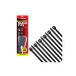 DEKTON 40PCS 4.8MM x 300MM BLACK CABLE TIES