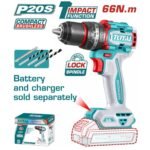 TOTAL ΕΠΑΓΓ. ΔΡΑΠΑΝΟΚΑΤΣΑΒΙΔΟ ΚΡΟΥΣΤΙΚΟ ΜΠΑΤ. Li-ion 20V / 66Nm BL Motor ΧΩΡΙΣ ΜΠΑΤ & ΦΟΡΤΙΣΤΗ (TIDLI206681)