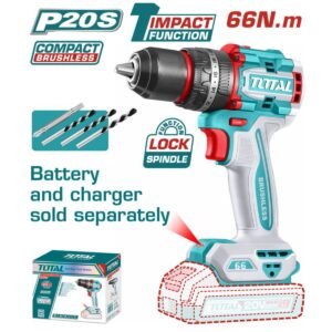 TOTAL ΕΠΑΓΓ. ΔΡΑΠΑΝΟΚΑΤΣΑΒΙΔΟ ΚΡΟΥΣΤΙΚΟ ΜΠΑΤ. Li-ion 20V / 66Nm BL Motor ΧΩΡΙΣ ΜΠΑΤ & ΦΟΡΤΙΣΤΗ (TIDLI206681)
