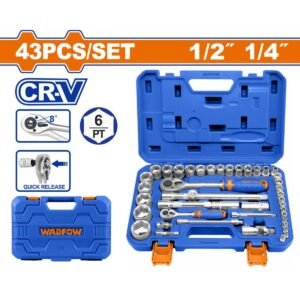 WADFOW ΚΑΣΕΤΙΝΑ ΚΑΡΥΔΑΚΙΑ 1/4" & 1/2" 43ΤΕΜ (WST3D43)
