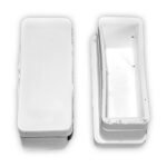 WHITE RUBBER CAPS RECTANGULAR 50PCS
