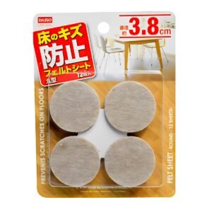 BEIGE ROUND FELT PAD 12PC 38MM