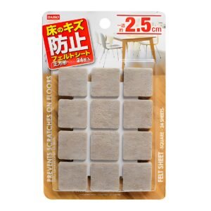BEIGE SQUARE FELT PADS 24PC 25MM