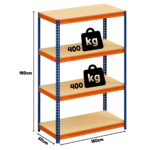Heavy Duty Warehouse Shelving Unit With Chipboard Shelves - Up to 400Kg