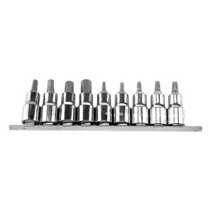 HEX & STAR SOCKET BIT SET 1/2'' 9PC