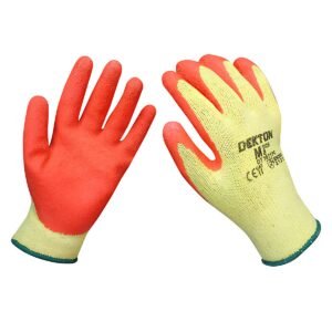 ORANGE/CREAM WORKING GLOVES LATEX