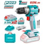 TOTAL Lithium-Ion compact brushless impact drill 20V / 2Ah / 60Nm BL Motor (TIDLI20602)