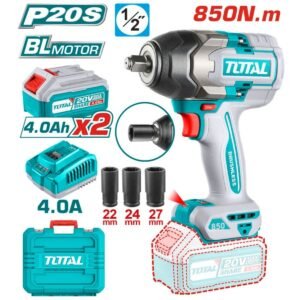 TOTAL ΕΠΑΓΓ. ΜΠΟΥΛΟΝΟΚΛΕΙΔΟ ΜΠΑΤ. Li-ion 20V / 4Ah / 850Nm / 2 ΜΠΑΤΑΡΙΕΣ (TIWLI2085)