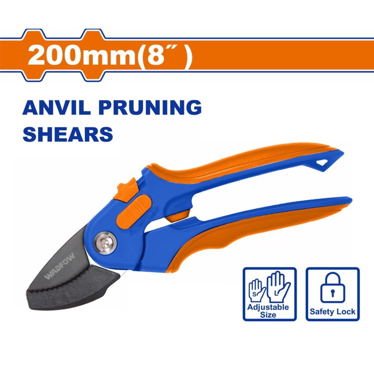 WADFOW Anvil pruning shears 200mm (WPA1E04)