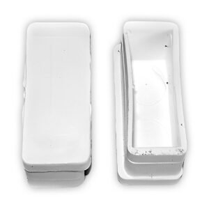 WHITE RUBBER CAPS RECTANGULAR 50PCS