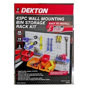 43PC WALL MOUNTING BIN STORAGE RACK KIT