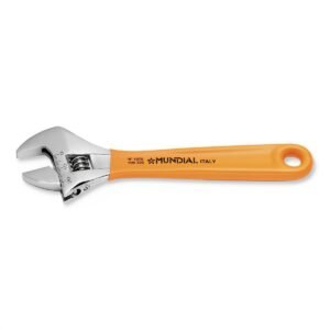 ADJUSTABLE WRENCH - CHROM VANADIUM STEEL CHROME PLATED FINISH - PLASTIC HANDLE
