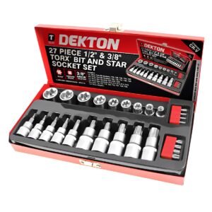 DEKTON 27PC STAR BIT & STAR SOCKET SET 1/2" & 3/8"