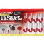 DEKTON 8PC 8.5CM X 4CM WALL HOOKS MAX CAPACITY 35KG