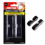 DEKTON BLACK 20MM X 1M HOOK & LOOP 100% NYLON WITH BACKING GLUE