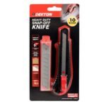 DEKTON SNAP OFF KNIFE (GRAY WITH RED FEATURES)