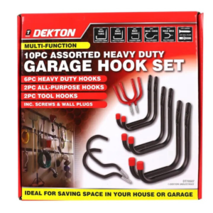 DEKTON10PC ASSORTED GARAGE HOOK SET