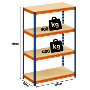Heavy Duty Warehouse Shelving Unit With Chipboard Shelves - Up to 400Kg