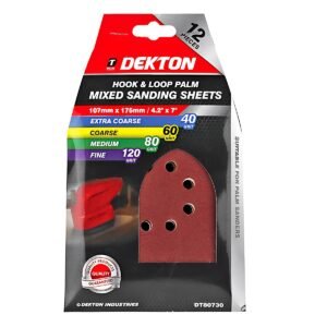 PALM MIXED SANDING SHEETS 107MMX175MM 12PCS