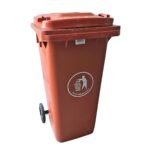 BROWN RE/CLE PLASTIC DUSTBIN 120L 85 X 35 X 35CM