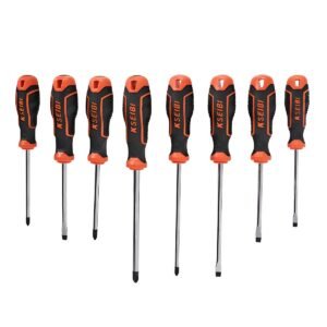 SLOTTED & PHILIPS SCREWDRIVER SET 865 8PCS (PLASTIC RACK)