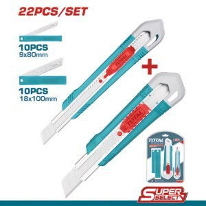 TOTAL 22 PCS SNAP-OFF BLADE KNIFE SET