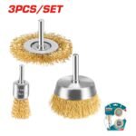 TOTAL 3 PCS WIRE BRUSH SET